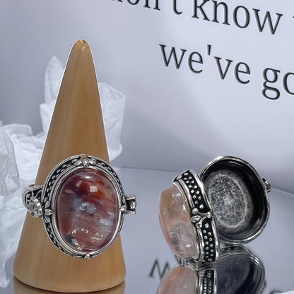 Mother’s Day Special: Natural Red Hematoid Quartz Locket Ring
