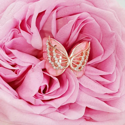 For Memorial - Diamond Double Butterfly Ring