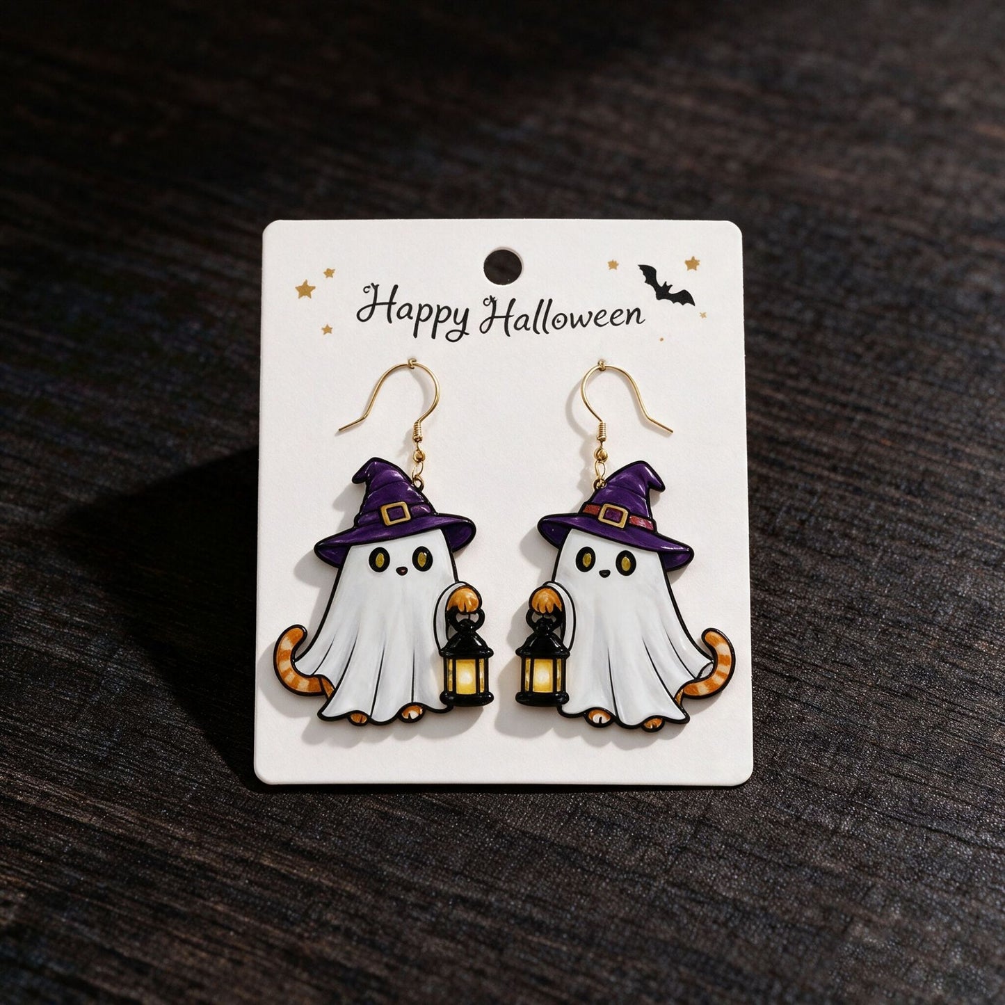 🎃 Halloween Cute Witch Cat Acrylic Earrings