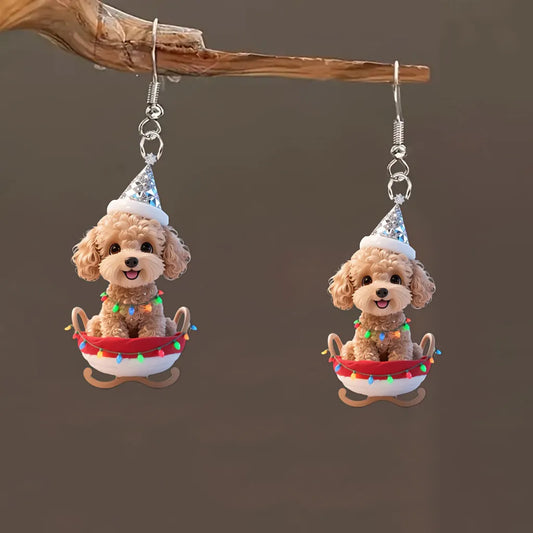 Christmas Cute Teddy Bear Earrings