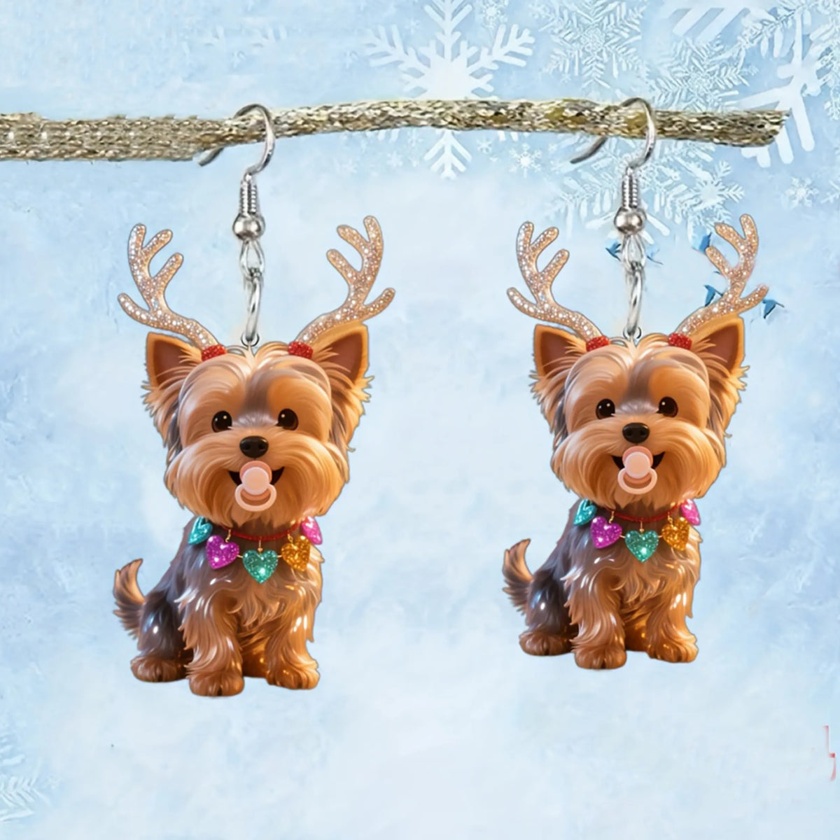 Christmas Teddy Dog Earrings