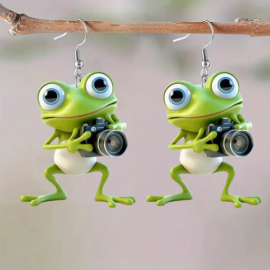 Christmas Frog Earrings