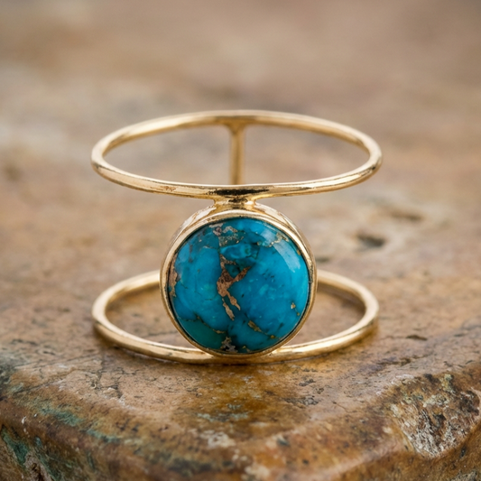 Natural Turquoise Gold Ring