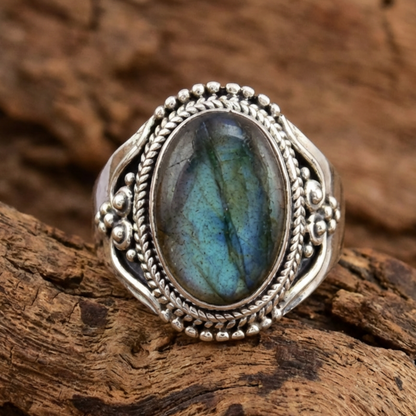 Sterling Silver Labradorite Gem Ring
