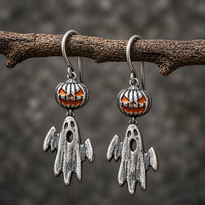 Vintage Jack-o'-lantern & Ghost Dangle Earrings
