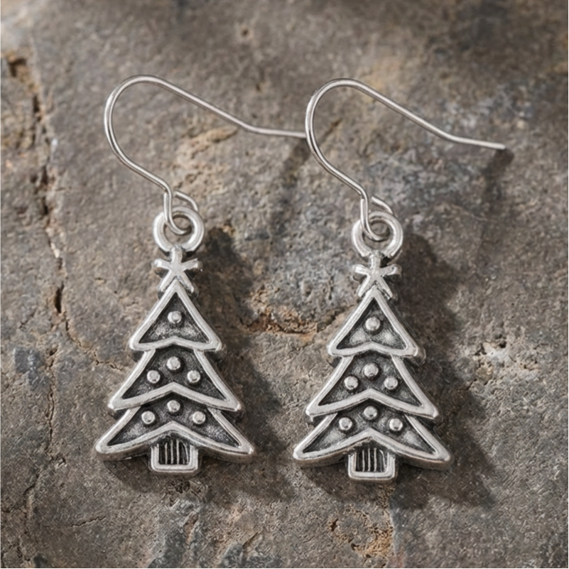 Vintage Christmas Texture Earrings