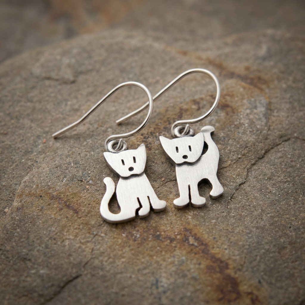 Tiny kitten Earrings
