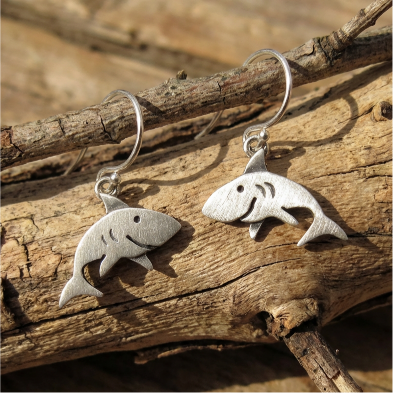 Vintage Shark Earrings