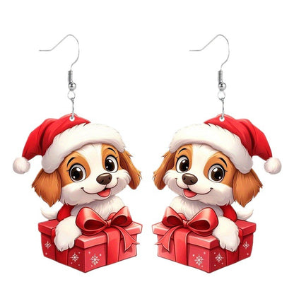 Happy Christmas Dog Earrings