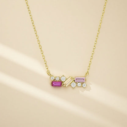 A self-reminder -Purple diamond necklace