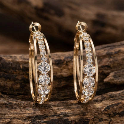Diamond Studded Circular Earrings