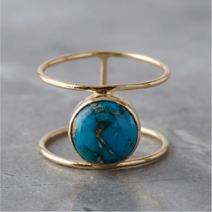 Natural Turquoise Gold Ring