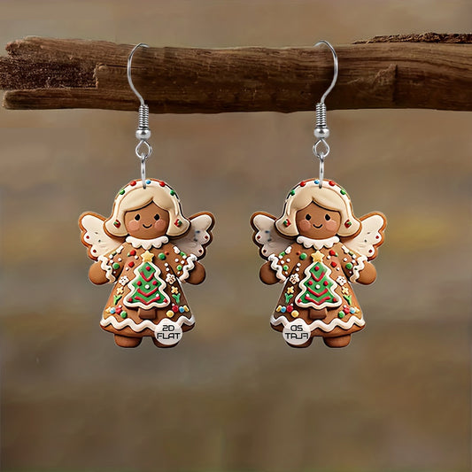 Christmas Cookies Angel Wing Earrings