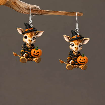 Halloween Witch Giraffe Dangle Earrings