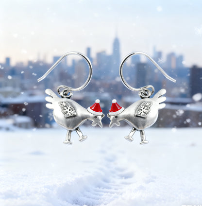 Christmas Santa Hat Chick Earrings
