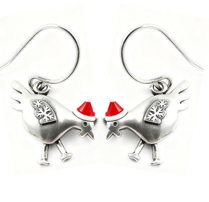 Christmas Santa Hat Chick Earrings