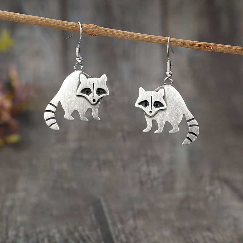 Vintage Raccoon Earrings