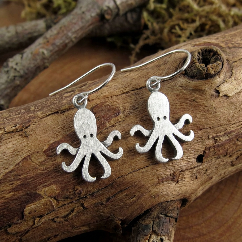Tiny Octopus Earrings