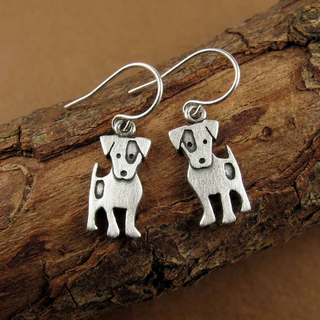 Tiny Jack Russell Terrier Earrings