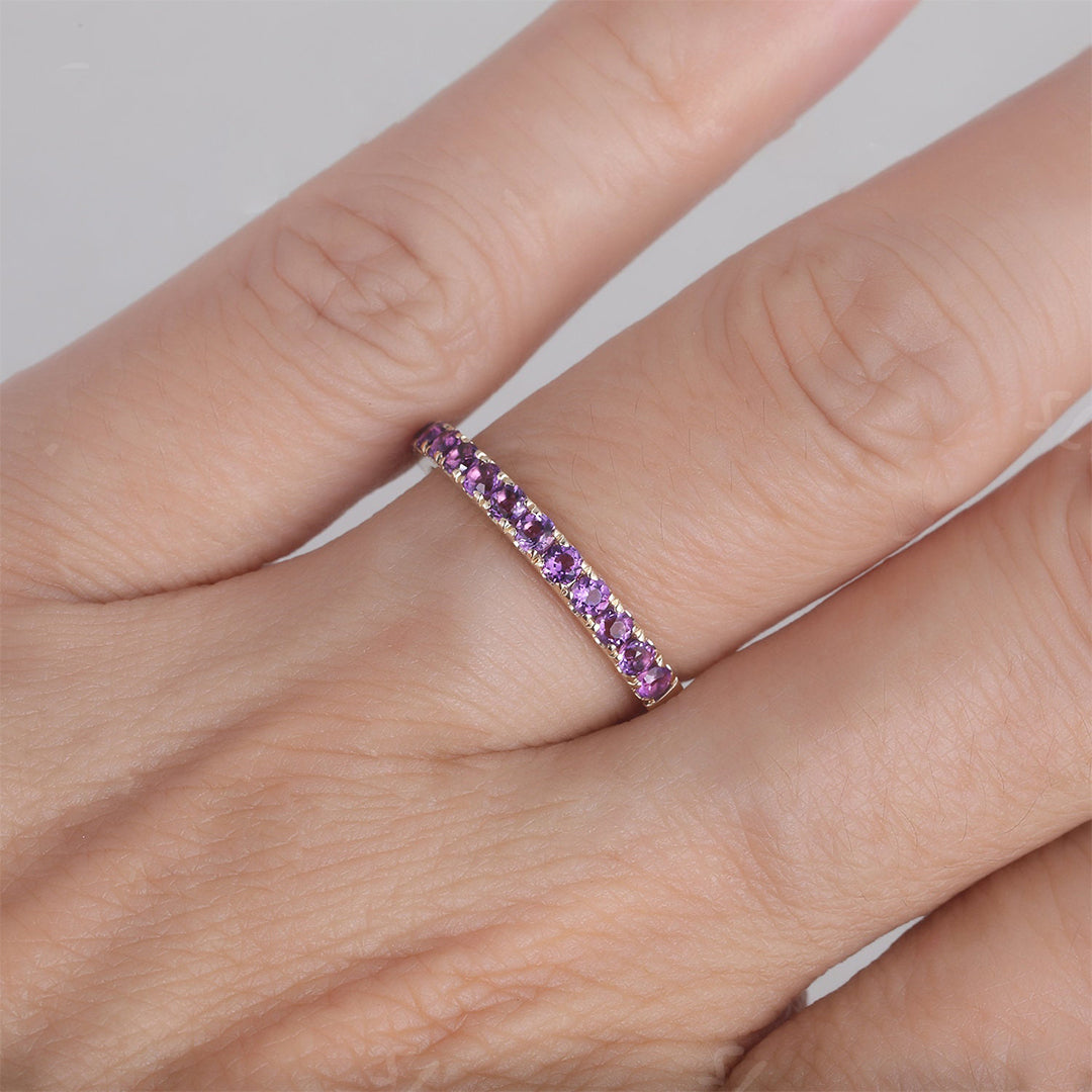 Lupus Awareness Gift Purple Half Eternity Ring