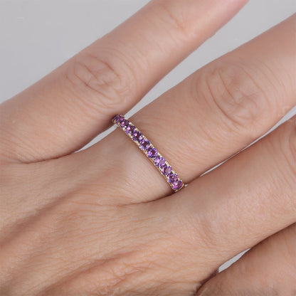Lupus Awareness Gift Purple Half Eternity Ring