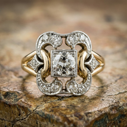 Vintage Zirconia Gold Ring
