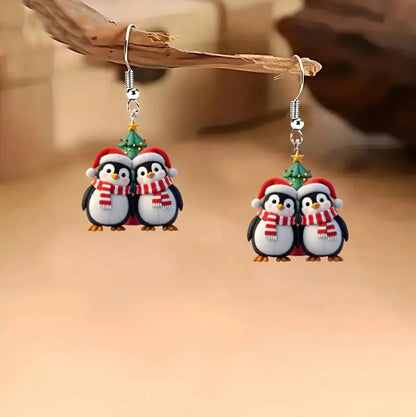 Christmas Twins Penguin Earrings