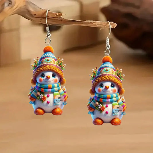 Cute Winter Snowman Earrings