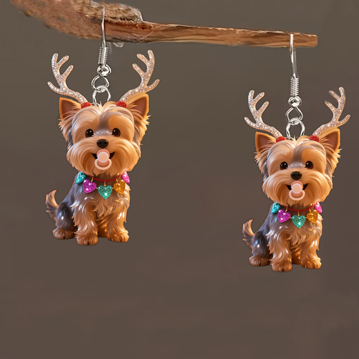 Christmas Teddy Dog Earrings