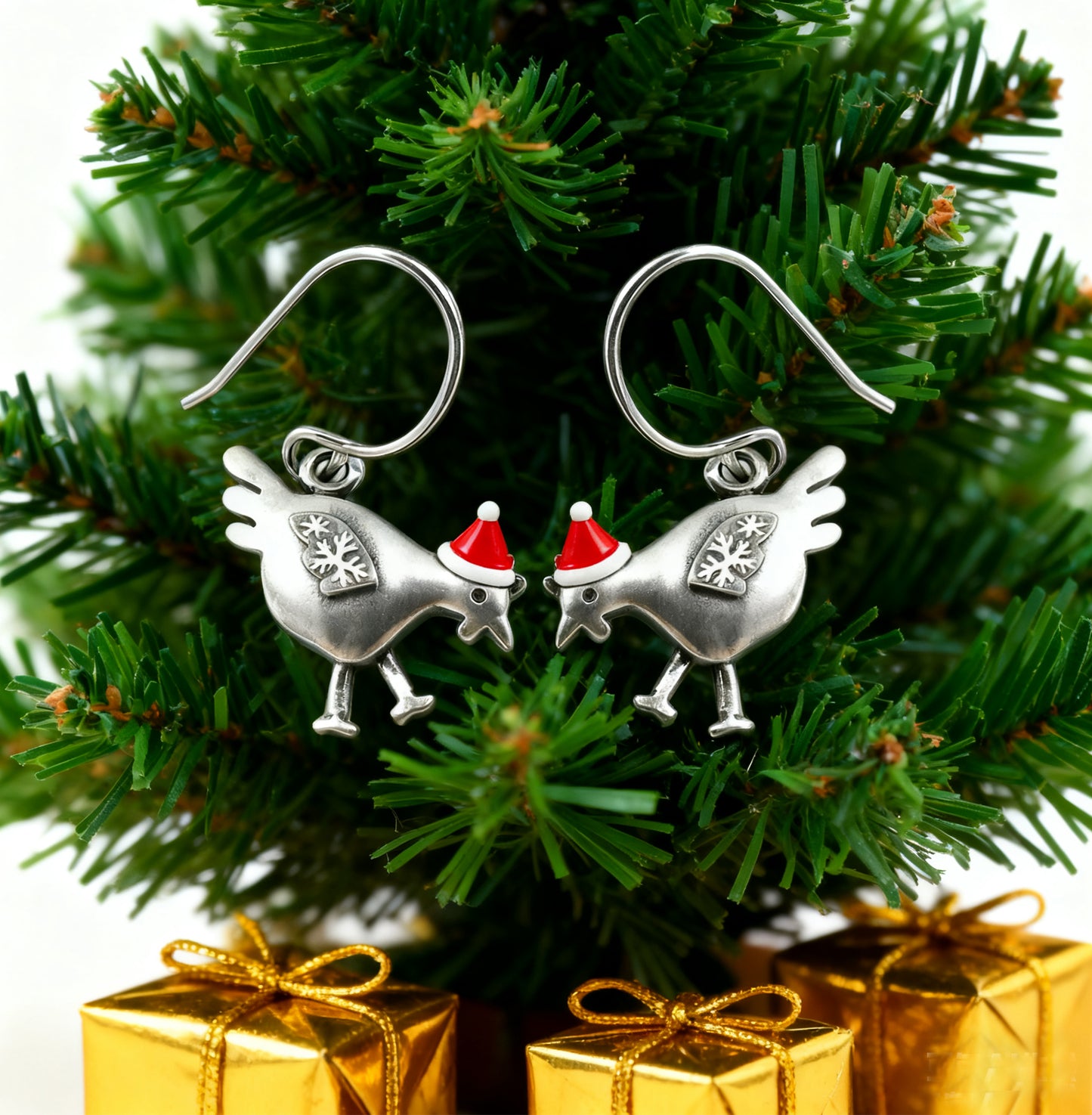 Christmas Santa Hat Chick Earrings
