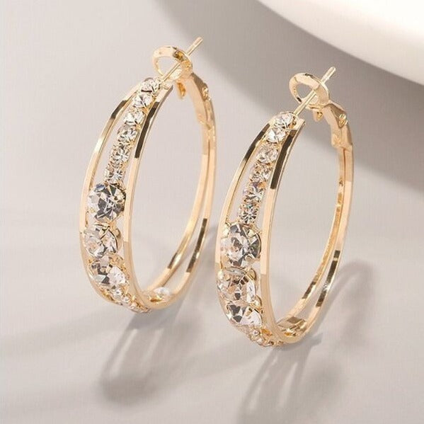 Diamond Studded Circular Earrings