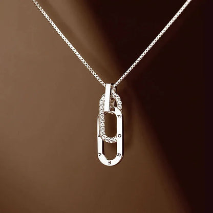 For Daughter-in-Law - S925 We Are Forever Linked Together Interlocking Circle Necklace