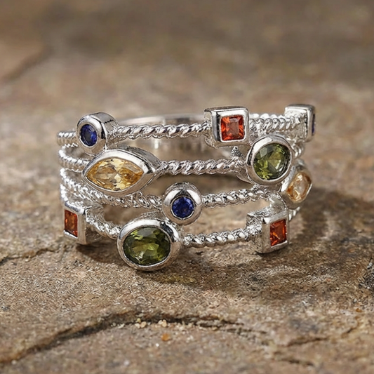 Vintage Colorful Crystal Ring