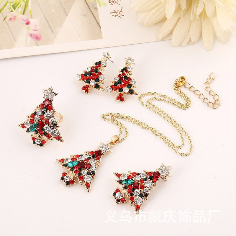 Vintage Christmas Set with Crystal Inlay