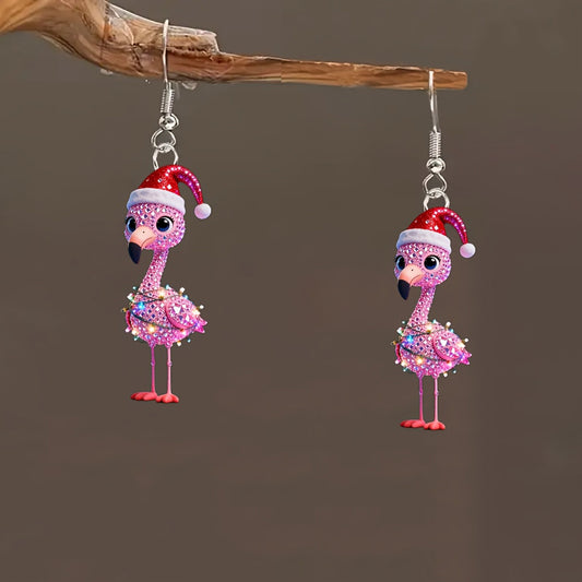 Christmas Flamingo Earrings