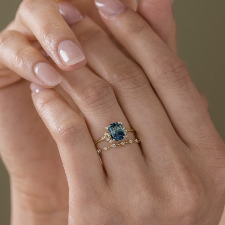 14k Gold Plated Engagement Promise Cubic Zirconia Ring