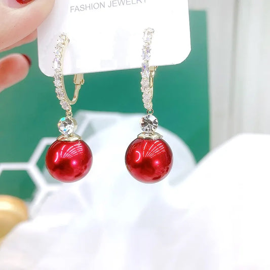 925 Silver Needle Zircon Earrings