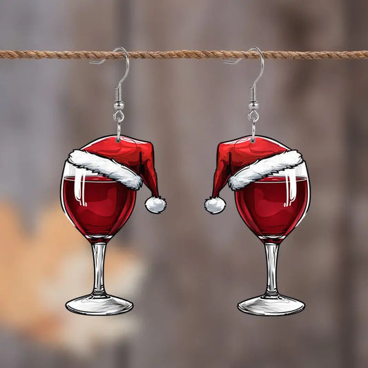 Acrylic earrings for red wine glasses