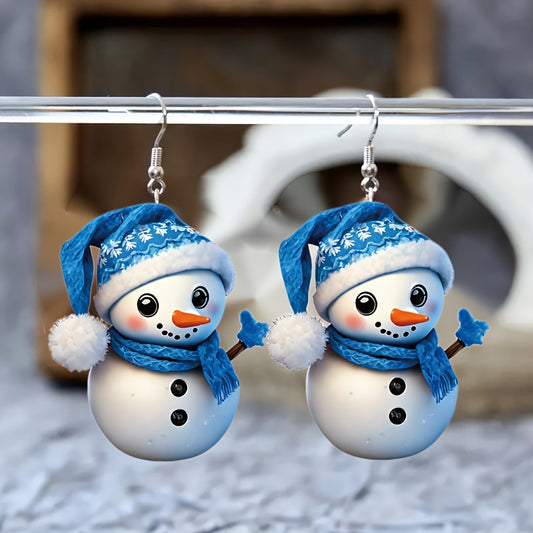 Cute Acrylic Snowman Earrings