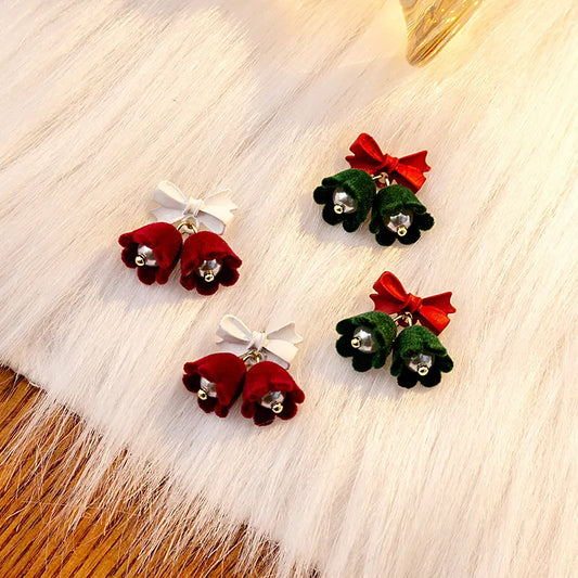 Vintage Bow Pearl  Bell Earrings