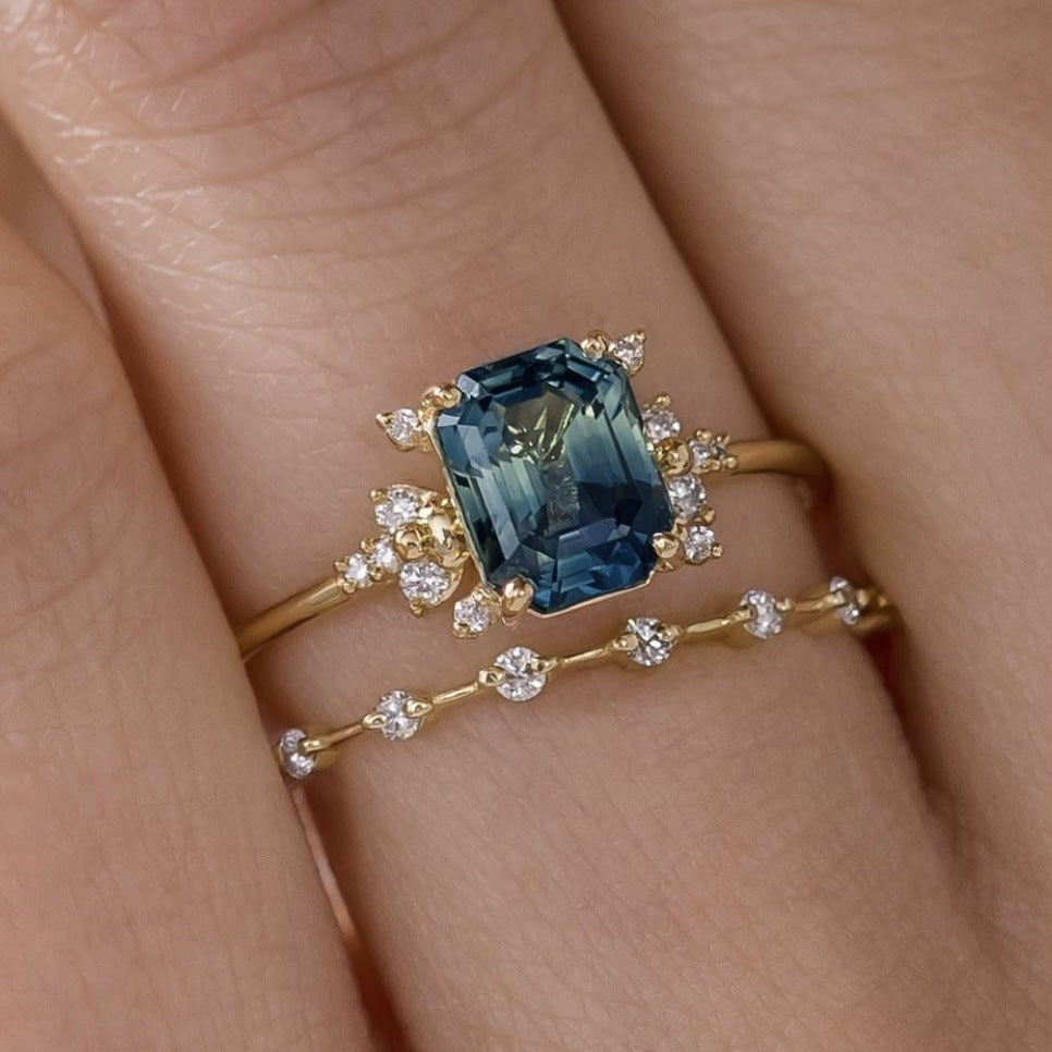 14k Gold Plated Engagement Promise Cubic Zirconia Ring