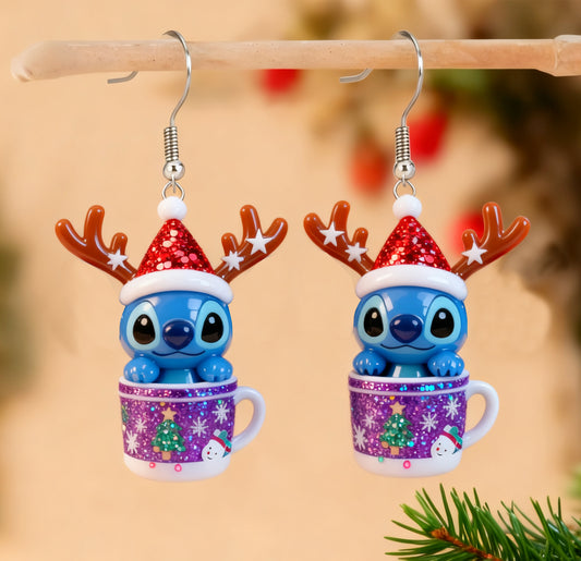 Christmas Monster Christmas Cup Earrings