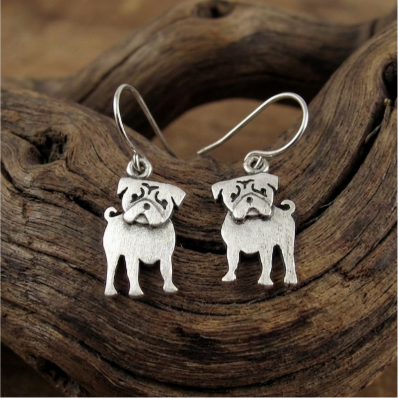 Vintage Pug Earrings