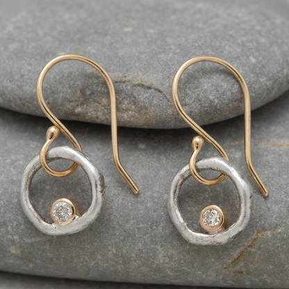 Vintage Gold & Silver Zirconia Earrings