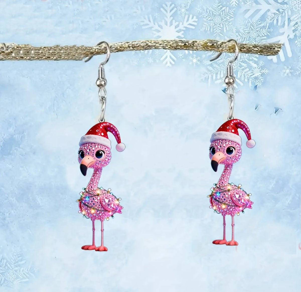 Christmas Flamingo Earrings