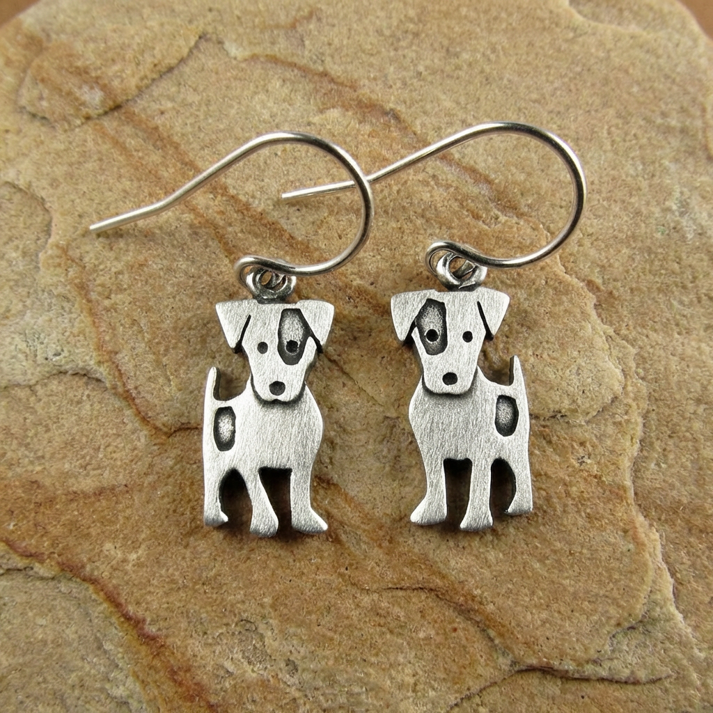 Tiny Jack Russell Terrier Earrings