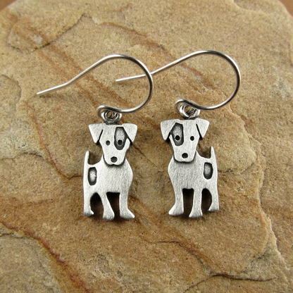 Tiny Jack Russell Terrier Earrings