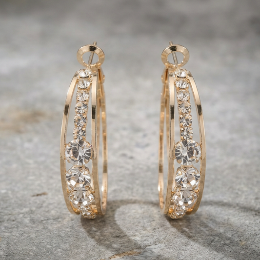 Diamond Studded Circular Earrings
