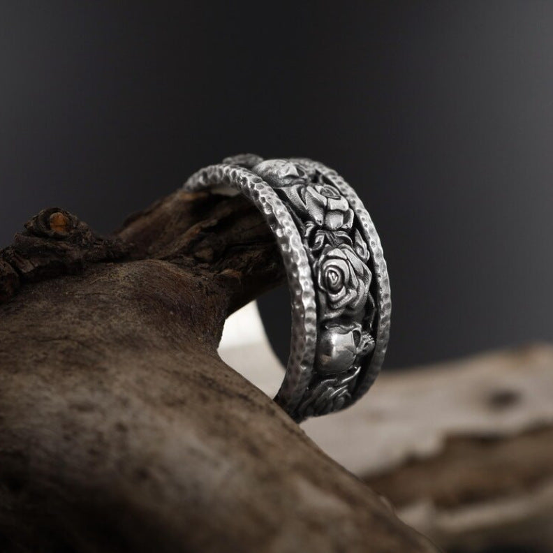 Vintage Skull Flower Ring
