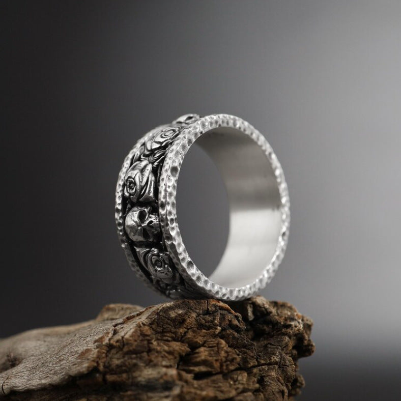 Vintage Skull Flower Ring